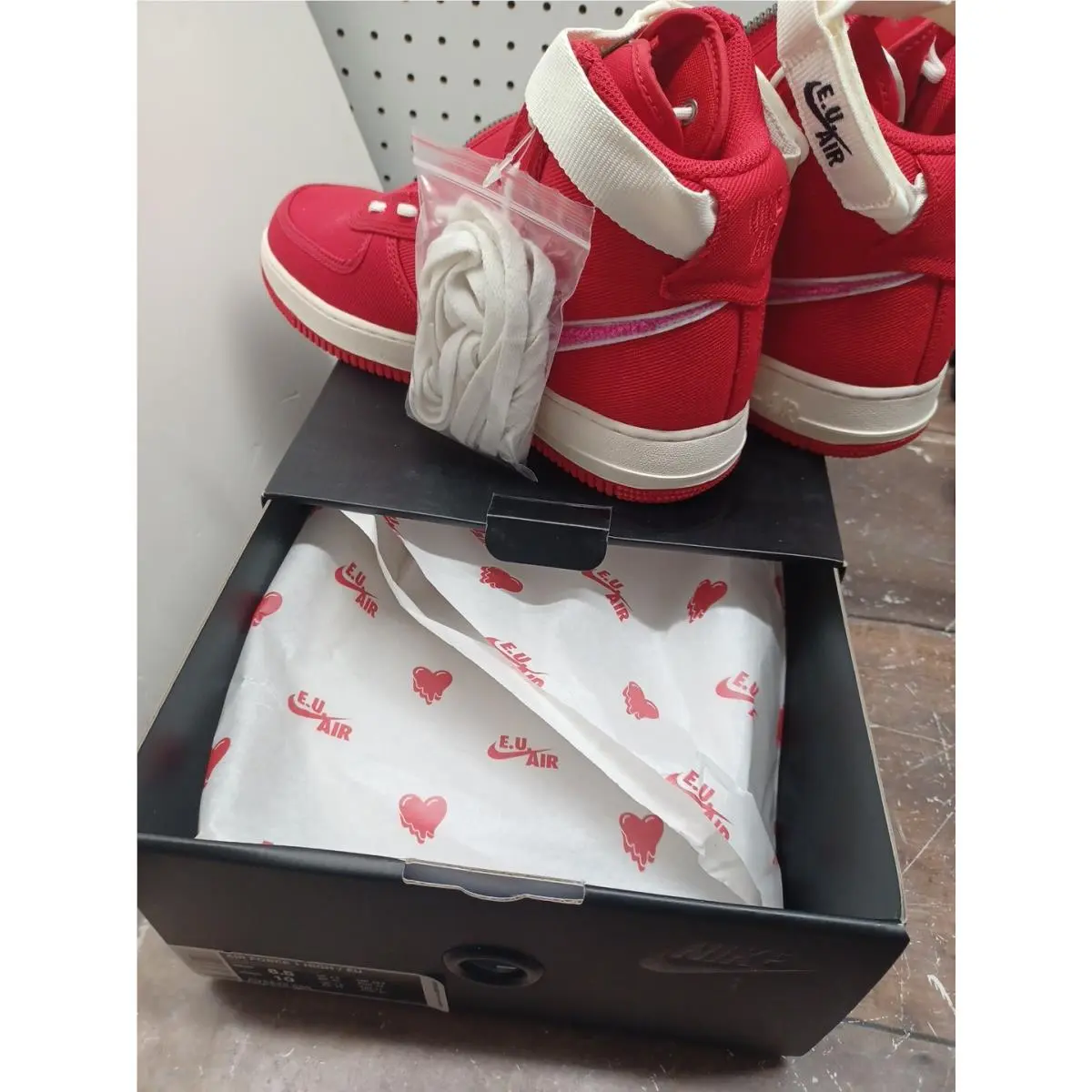 Nike shoes - Nike Air Force 1 High - Red / Sail / Pink 11