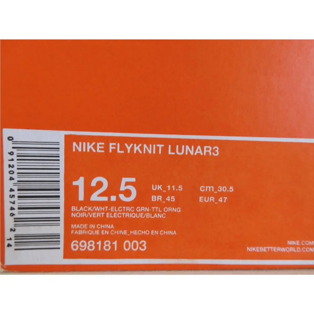 Nike shoes - Nike Flyknit Lunar - Flyknit Lunar - Black (UPC: 091204457462) 3