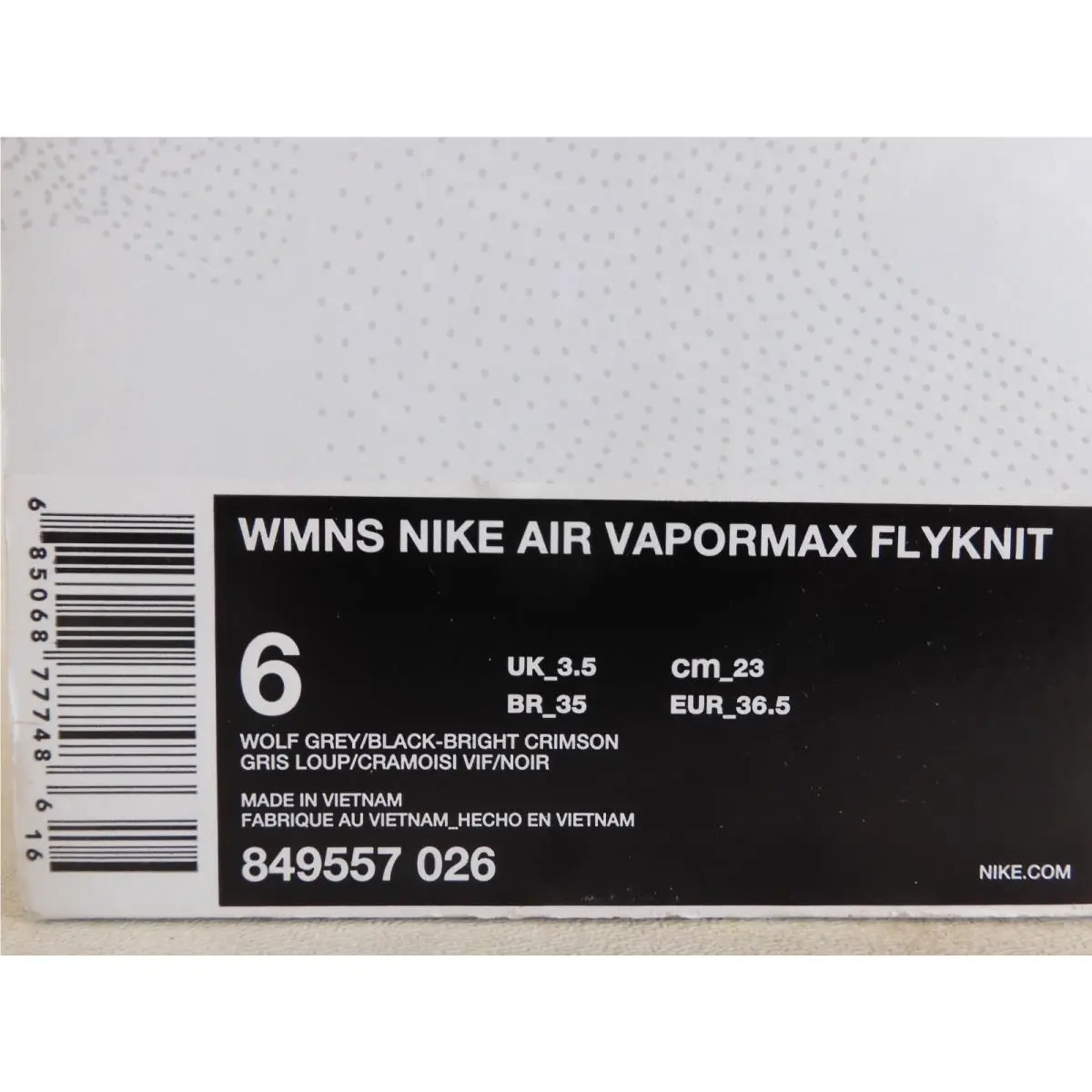 Nike shoes - Nike Air VaporMax Flyknit - Air VaporMax Flyknit - 849557-026 - Grey (UPC: 685068777486) 3