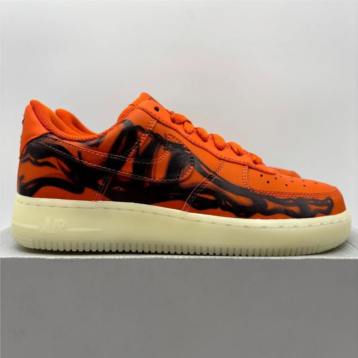 Air Force 1 Low Orange Skeleton Halloween Athletic Shoes 5 Men`s CU8067-800 by Nike