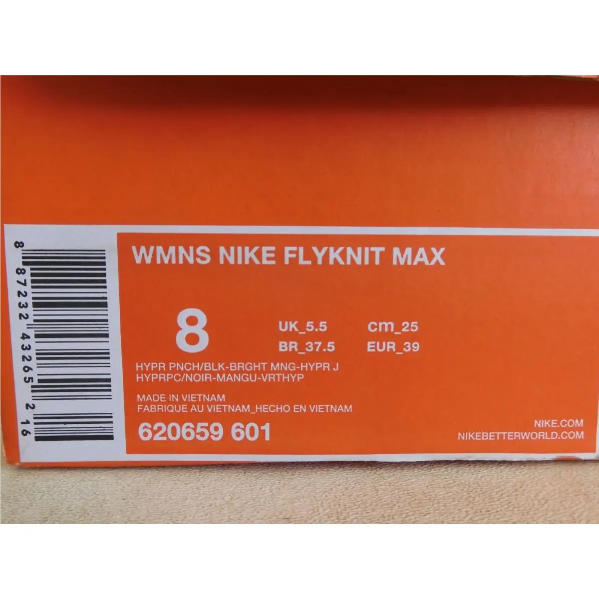 Nike shoes - Nike Flyknit Max - Flyknit Max - 620659-601 - Orange (UPC: 887232432652) 8