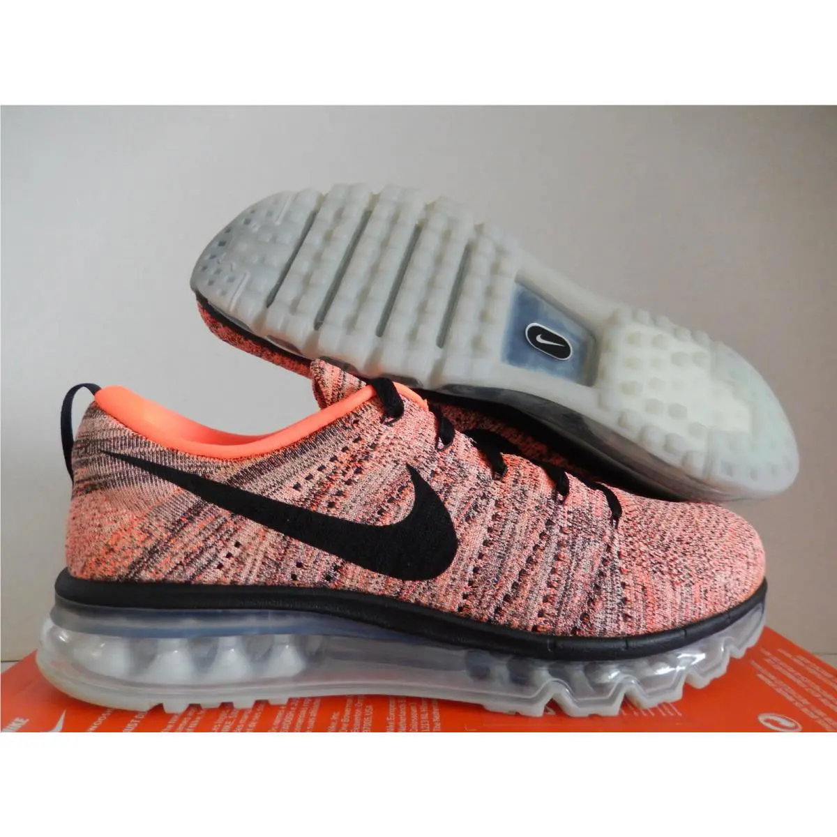 Nike Flyknit Max Black-blue-hyper Orange SZ 11.5 Womens-mens SZ 10 620659-008