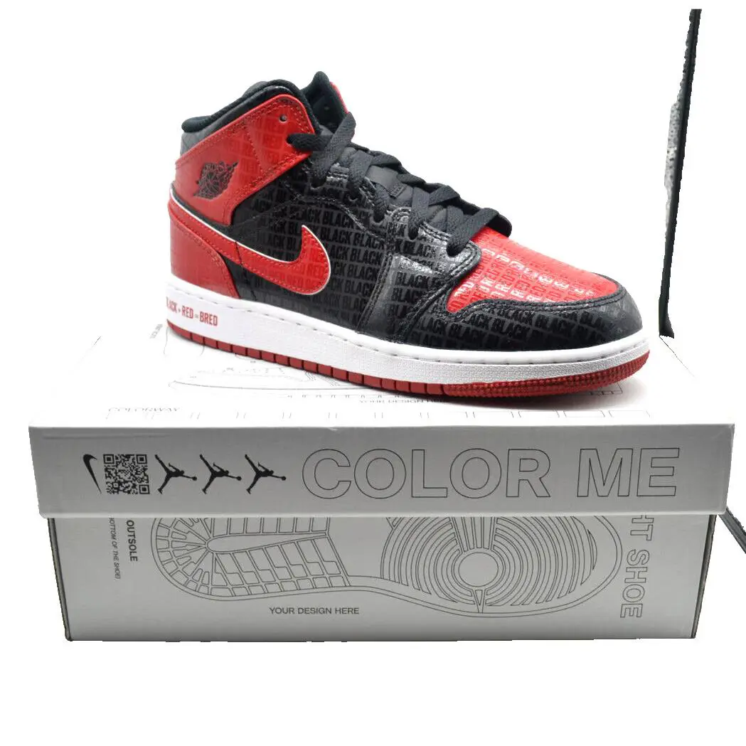 Nike shoes - Jordan Air 1 Mid GS - Black (UPC: 195869257150) 8