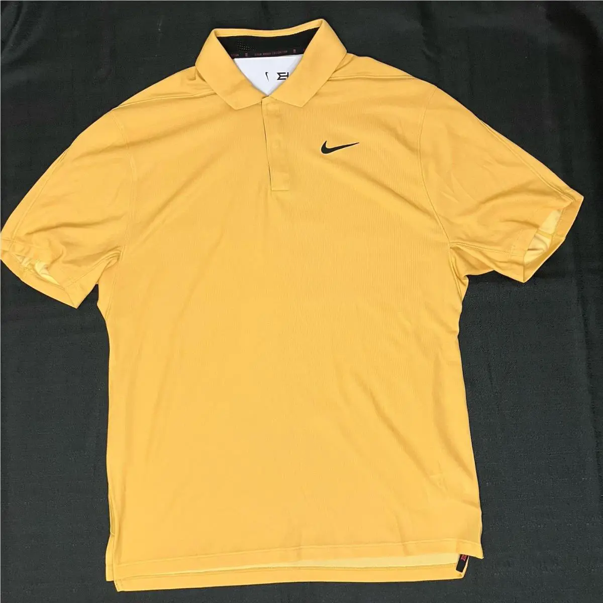 Nike clothing - Tiger Woods Dri Fit ADV Polo - Yellow Gold Black 2