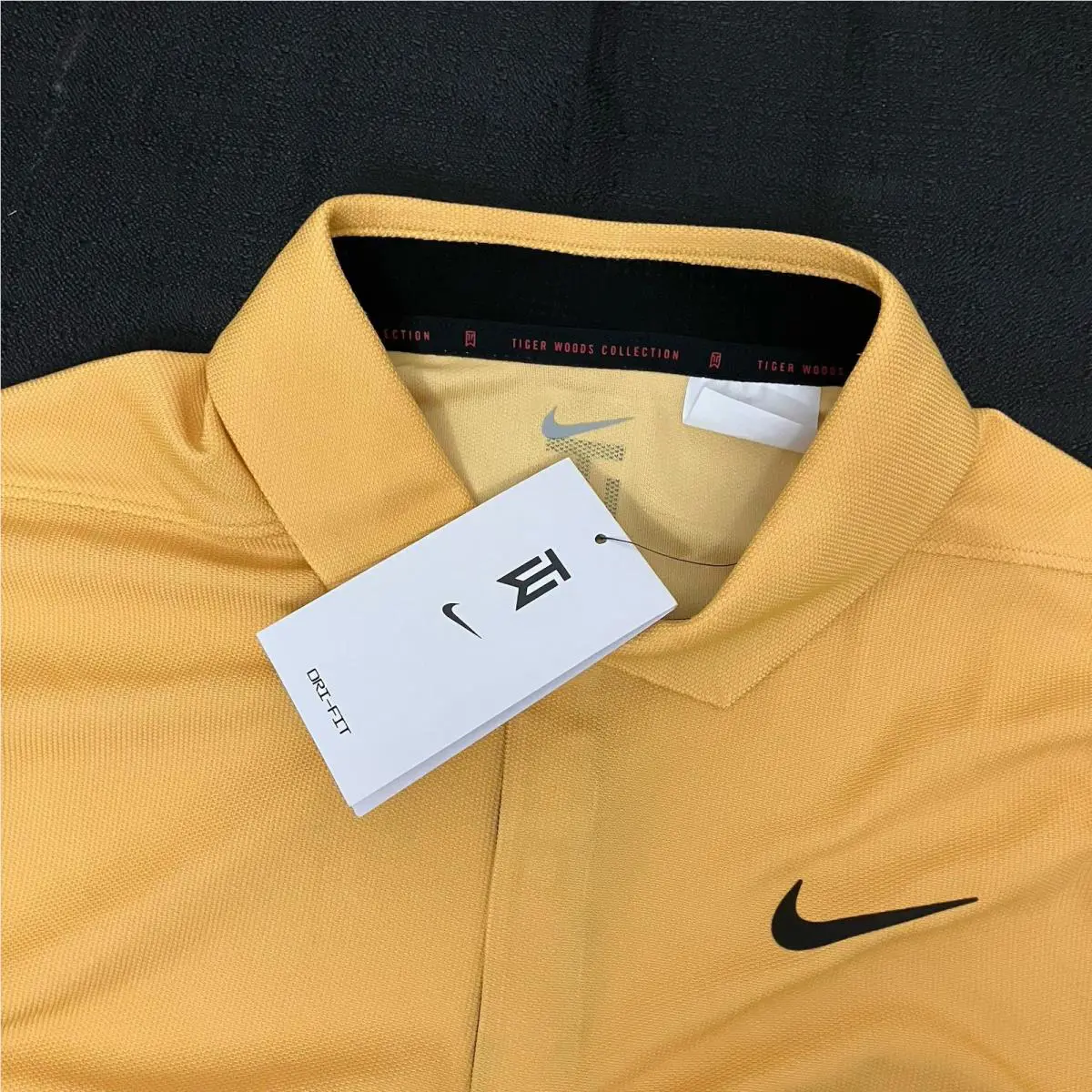 Nike clothing - Tiger Woods Dri Fit ADV Polo - Yellow Gold Black 6