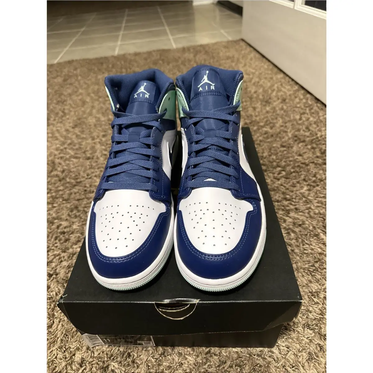Nike shoes - Jordan Air Jordan 1 Mid - Mystic Navy/Mint Foam-White 0