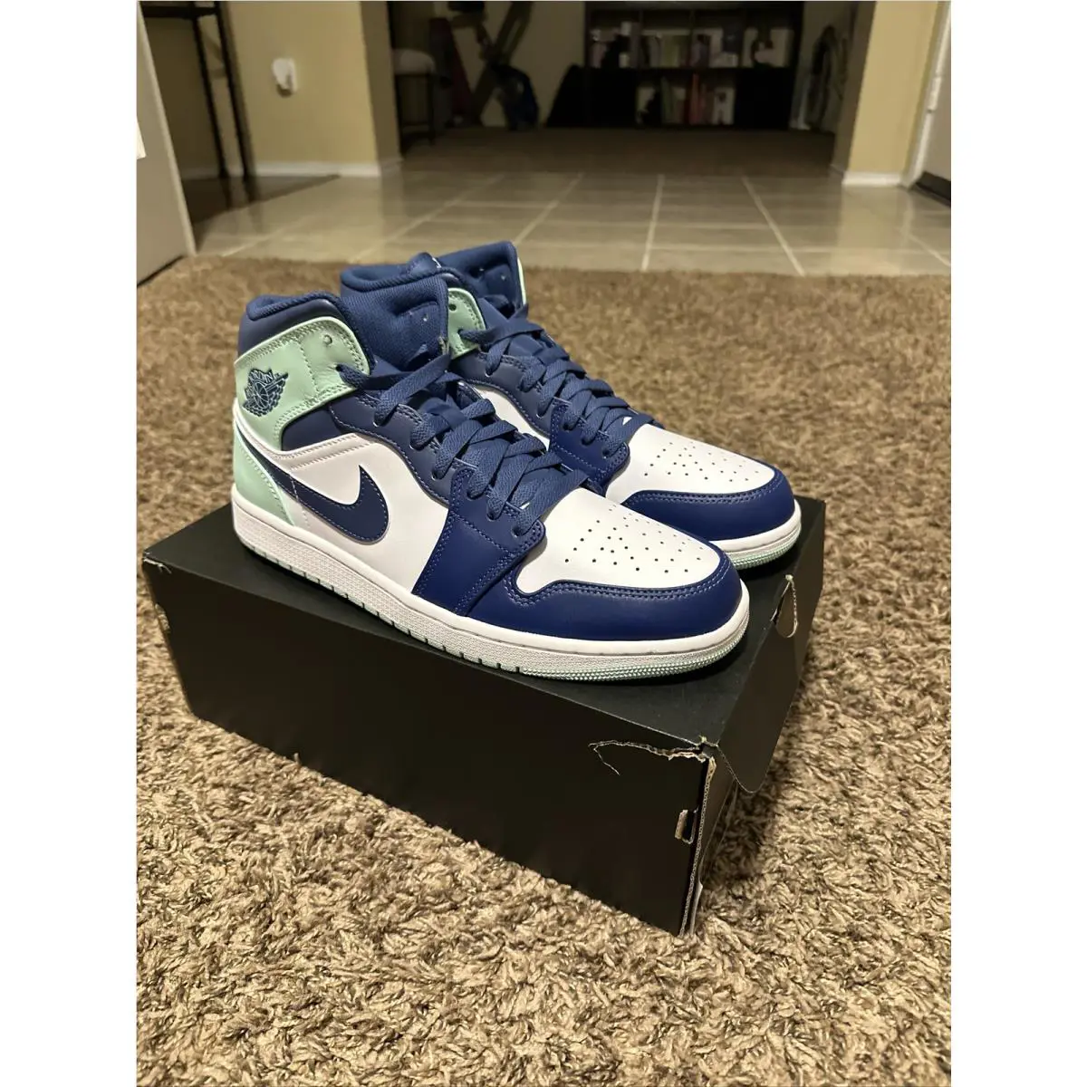 Nike shoes - Jordan Air Jordan 1 Mid - Mystic Navy/Mint Foam-White 1