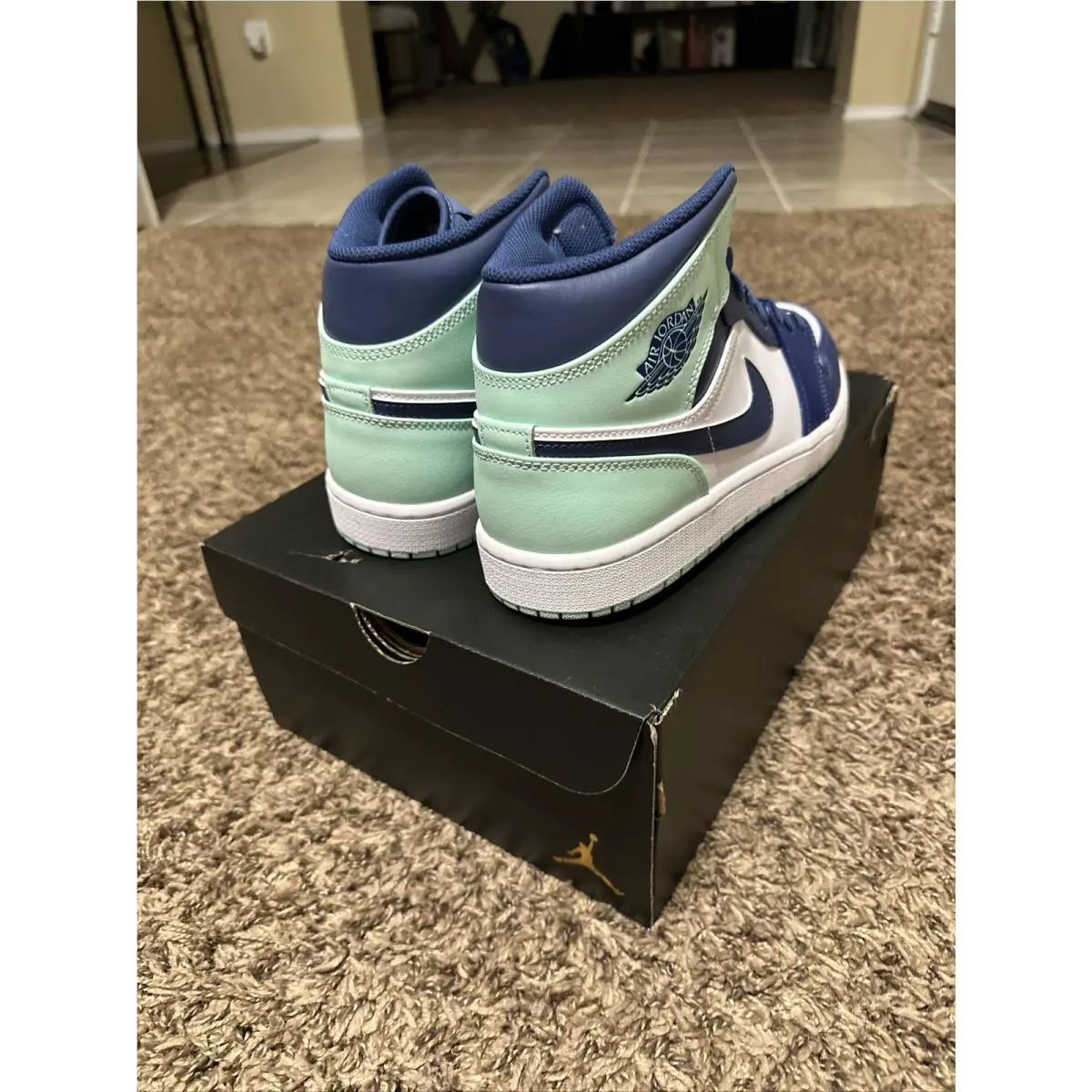 Nike shoes - Jordan Air Jordan 1 Mid - Mystic Navy/Mint Foam-White 3