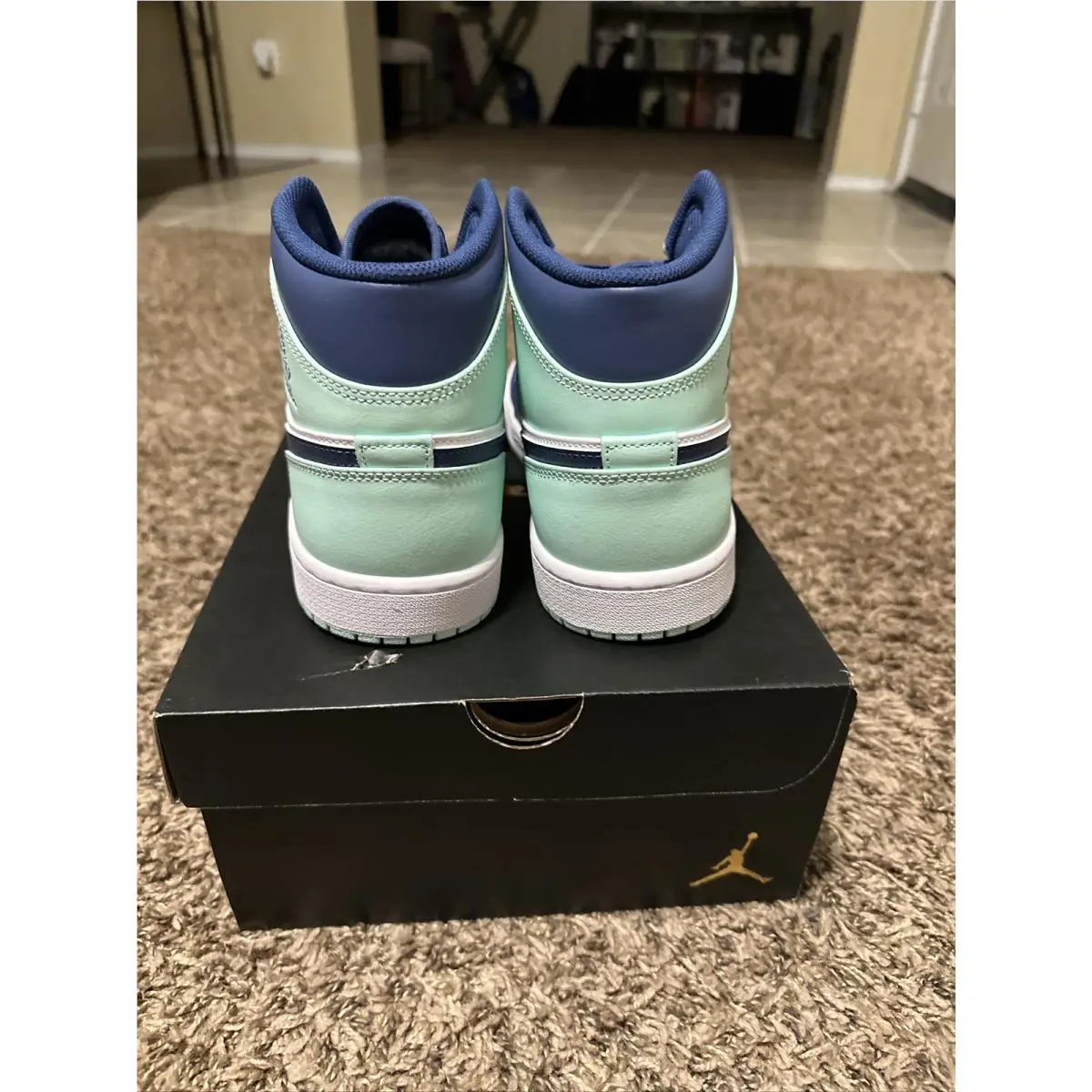 Nike shoes - Jordan Air Jordan 1 Mid - Mystic Navy/Mint Foam-White 4