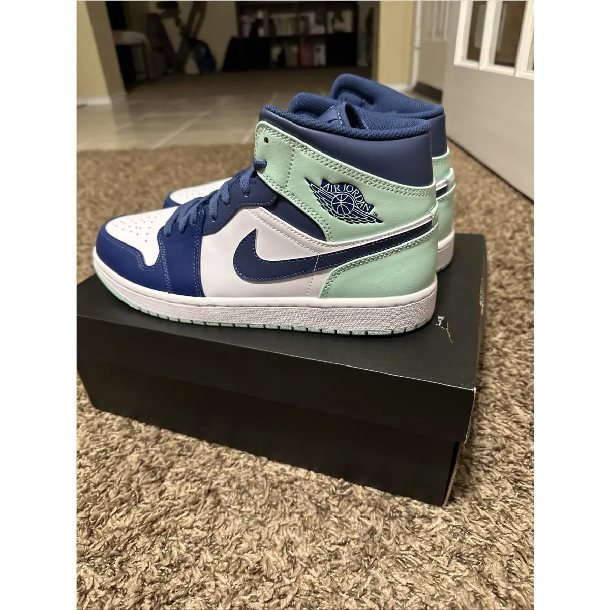 Nike shoes - Jordan Air Jordan 1 Mid - Mystic Navy/Mint Foam-White 5