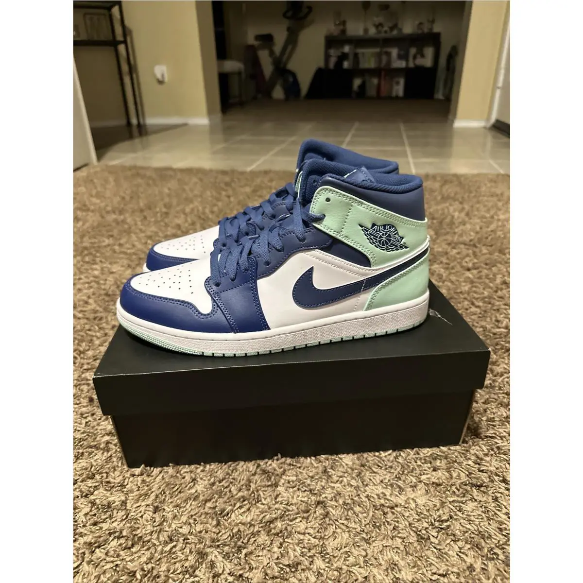 Nike shoes - Jordan Air Jordan 1 Mid - Mystic Navy/Mint Foam-White 6