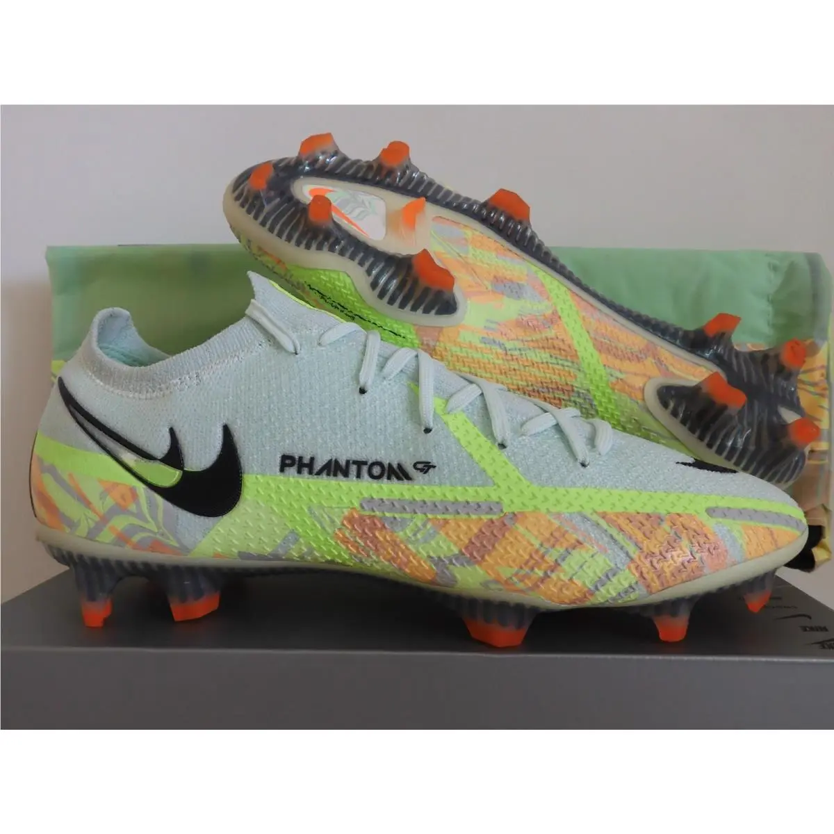 Nike Phantom Gt2 Elite Fg Barely Green-blackened Blue Sz 7 CZ9890-343