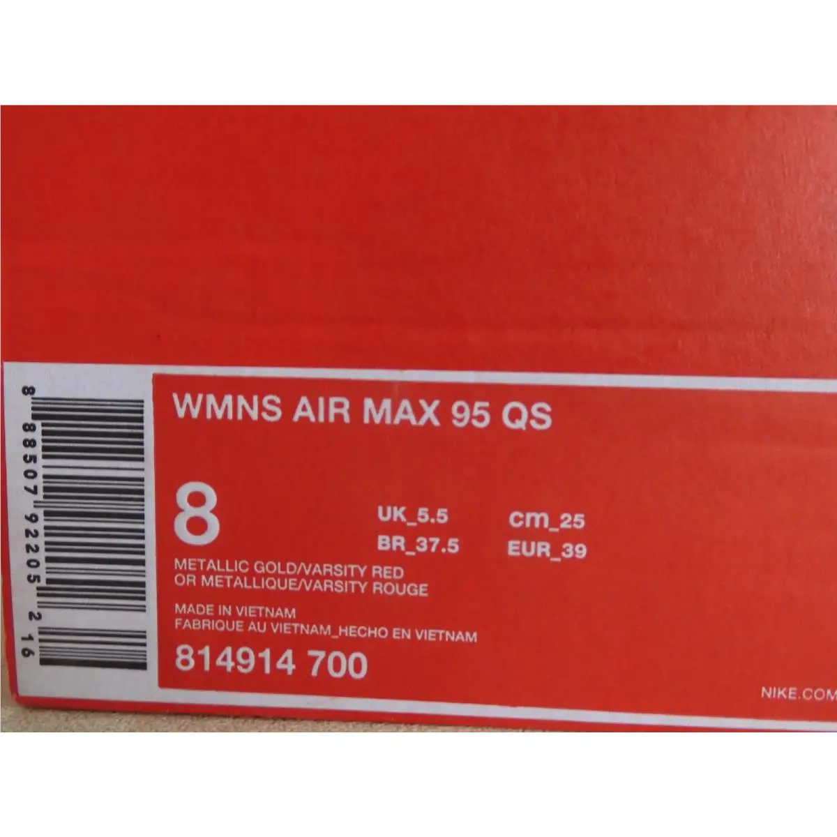 Nike shoes - Nike Air Max 95 - Air Max - 814914-700 - Gold (UPC: 888507922052) 6