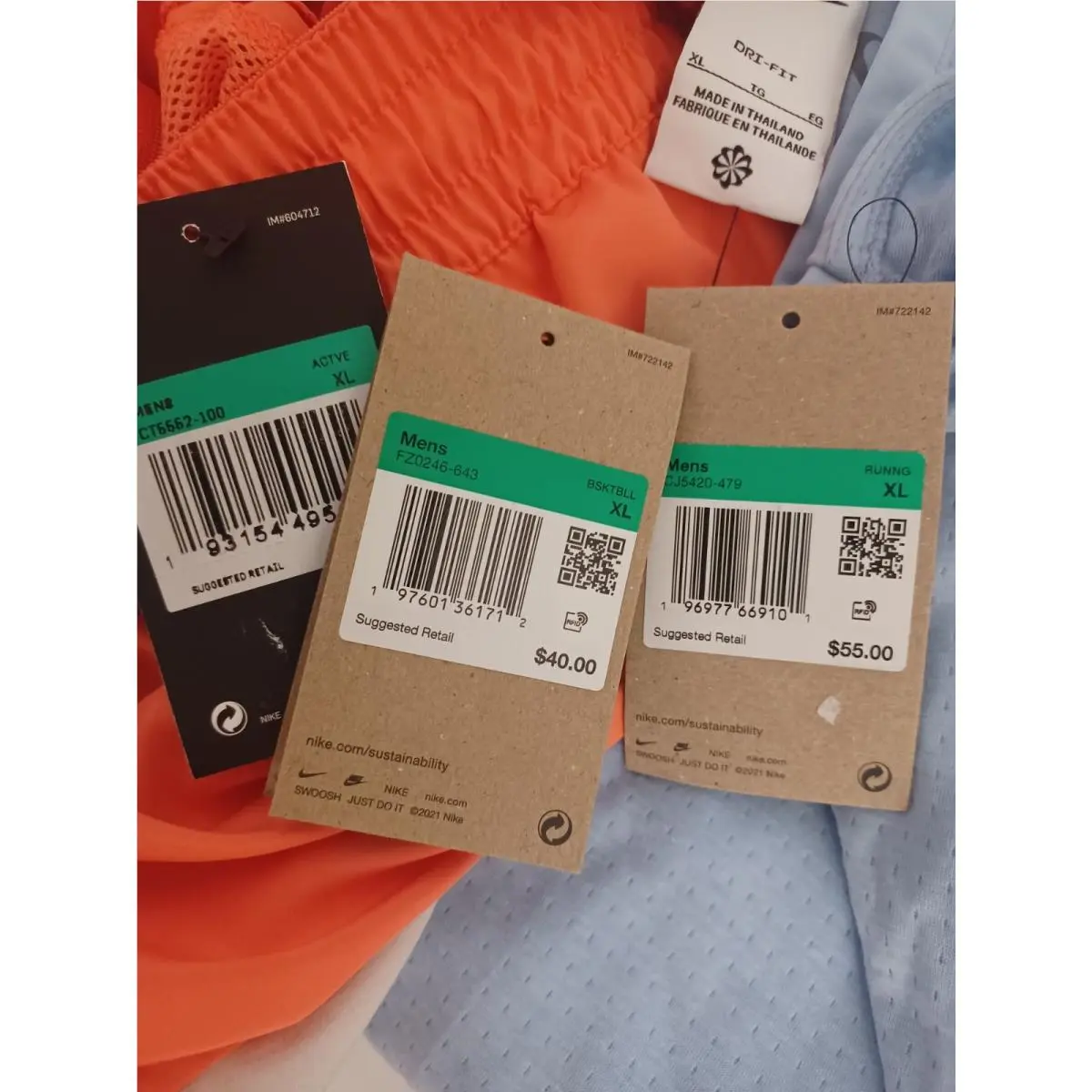 Nike clothing - Nike Dri-Fit - Orange, Light Blue, White 8