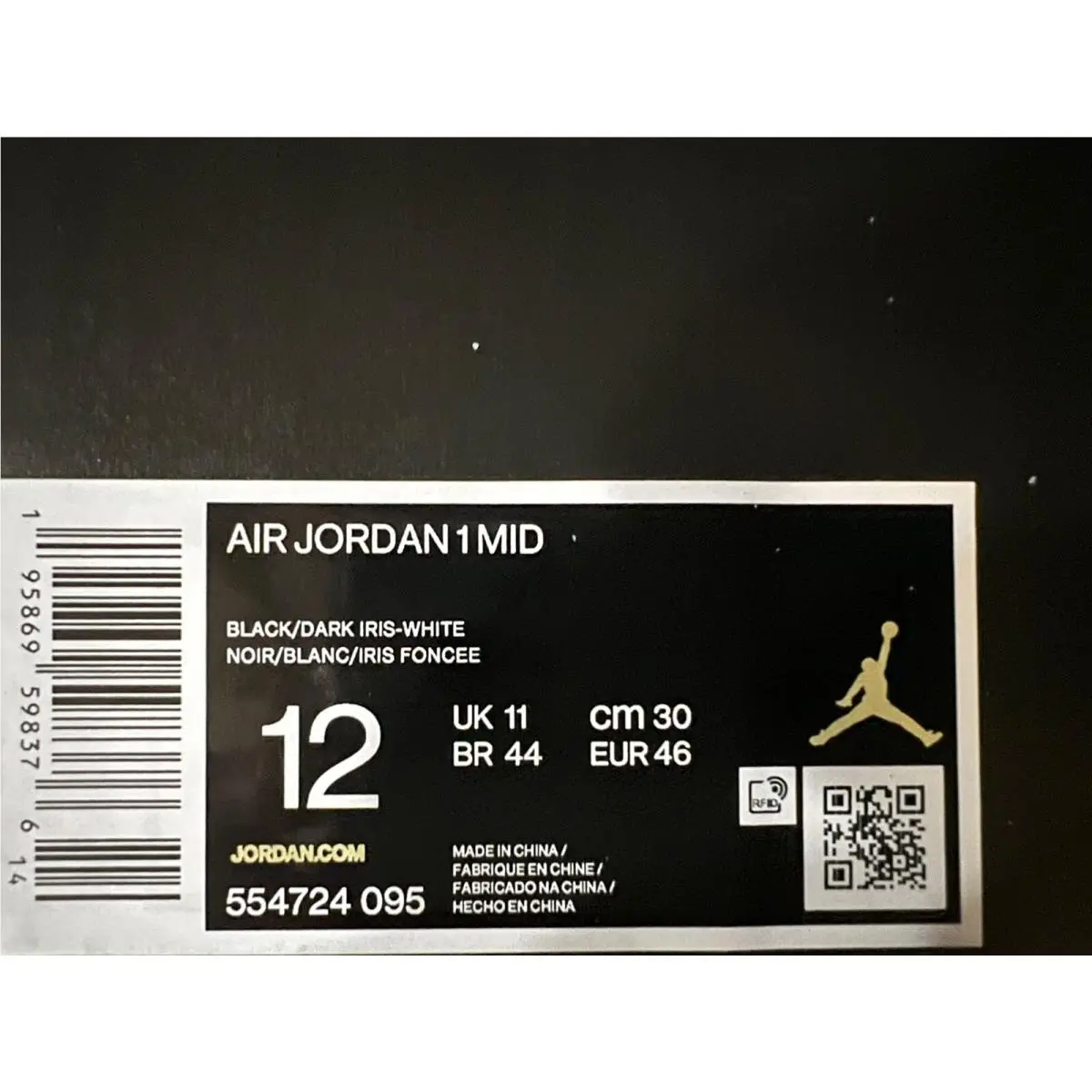 Nike shoes - Air Jordan 1 - Air - 554724-095 - Black/White/Purple 10