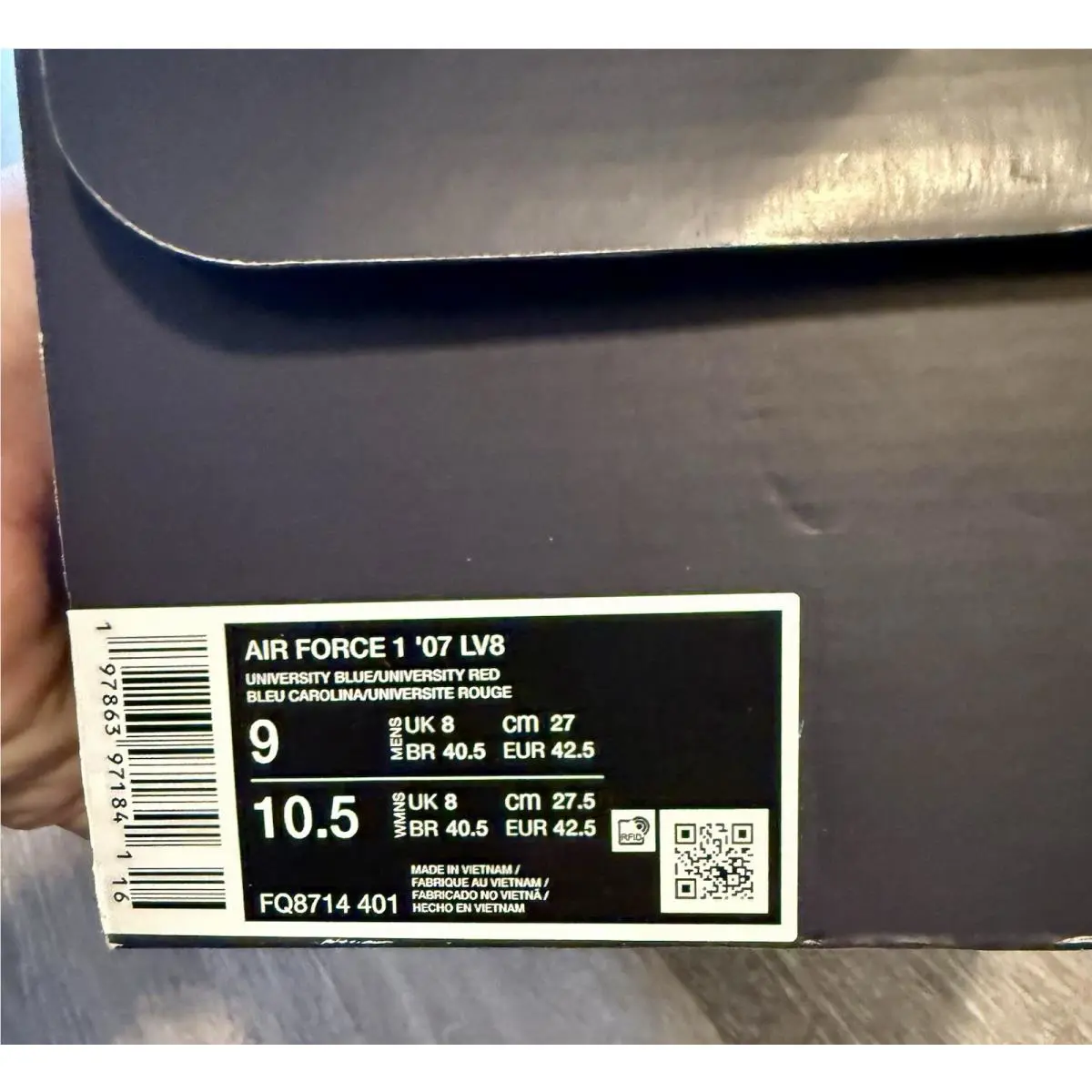 Nike shoes - Nike Air Force 1 `07 LV8 - FQ8714-401 - University Blue / University Red (UPC: 197863971841) 10