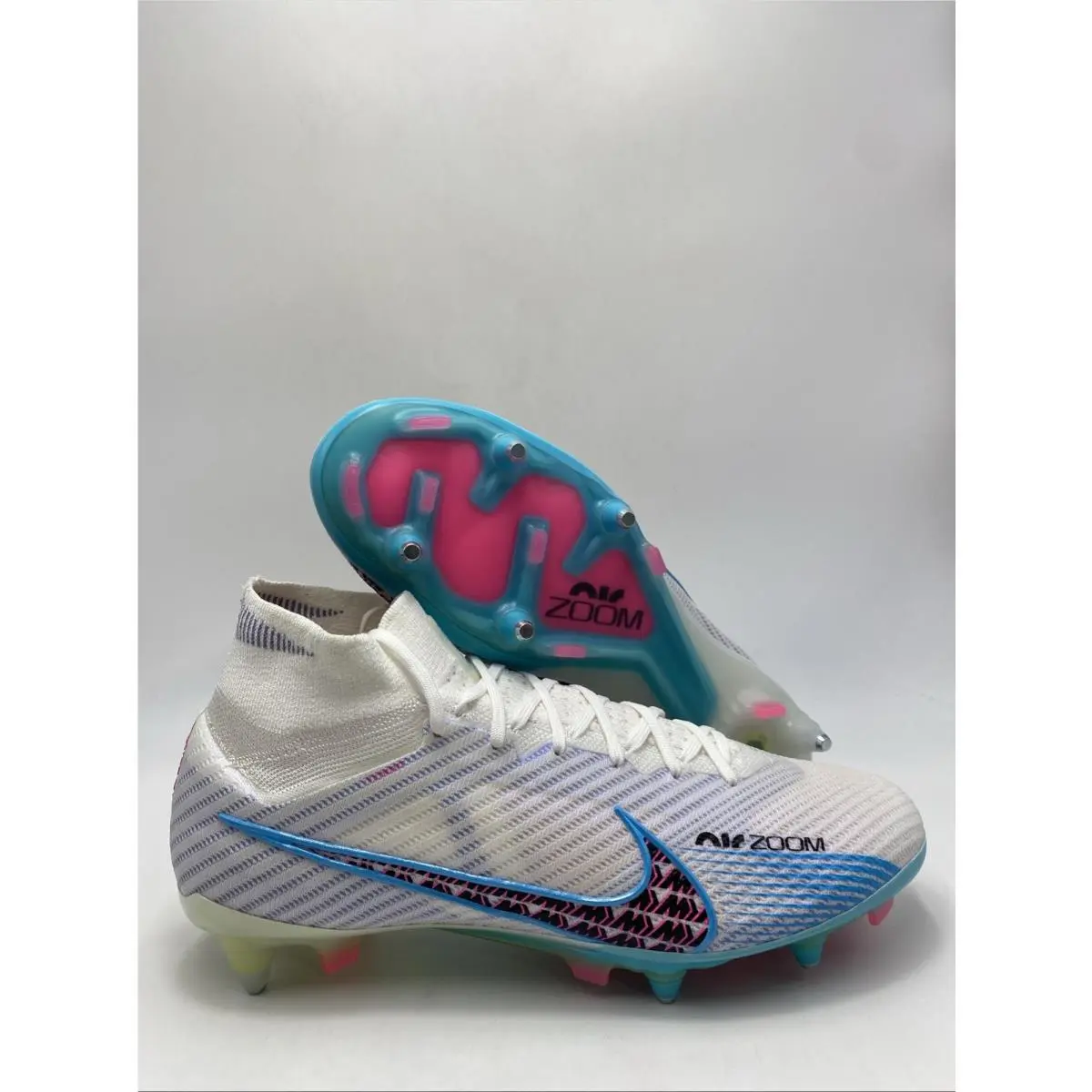 ZM Superfly 9 Elite Sg-proac P White Blue Pink FD0246 146 Men`s Size 8 by Nike