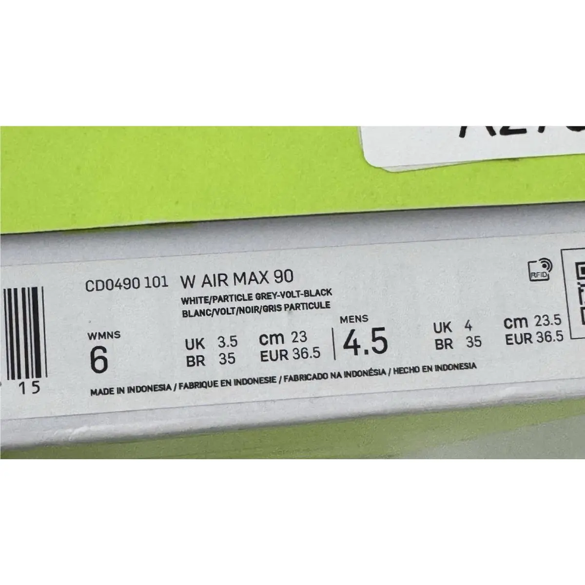 Nike shoes - Nike Air Max 90 - Air Max - CD0490-101 - White/Gray/Black/Volt 6