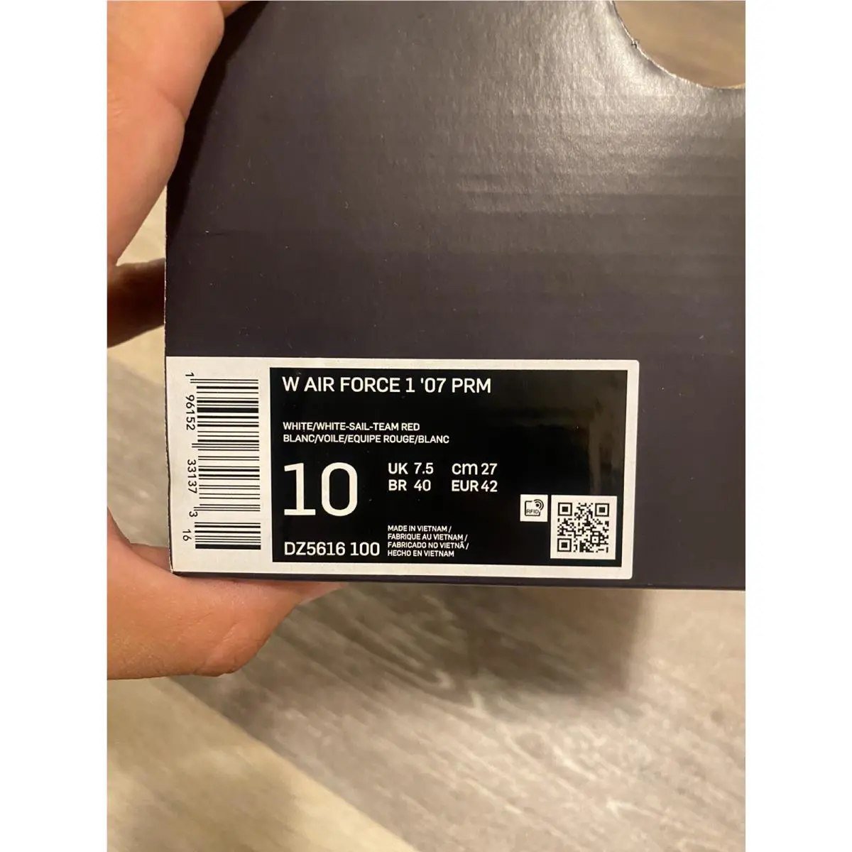 Nike shoes - Air Force 1 `07 Premium - DZ5616-100 - White/Sail/Team Red/White (UPC: 196152331373) 10