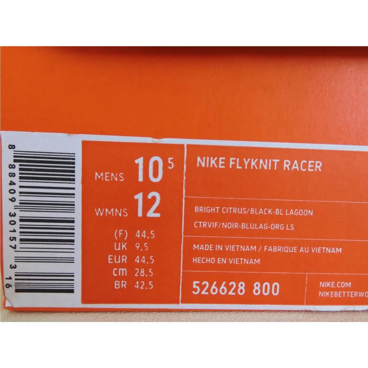 Nike shoes - Nike Flyknit Racer - Flyknit Racer - 526628-800 - Orange (UPC: 888409301573) 3