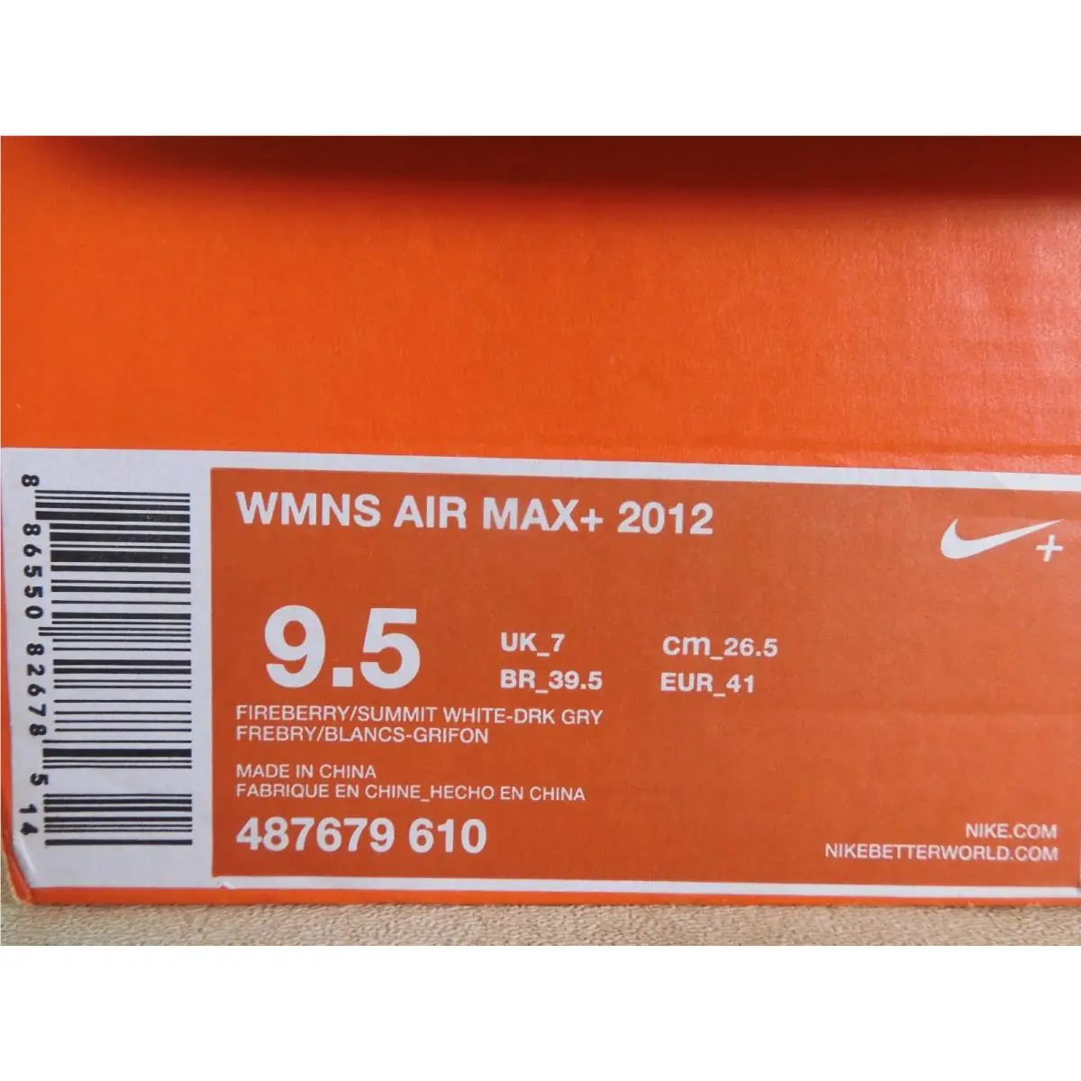 Nike shoes - Nike Air Max+ 2012 - Air - 487679-610 - Red (UPC: 886550826785) 6