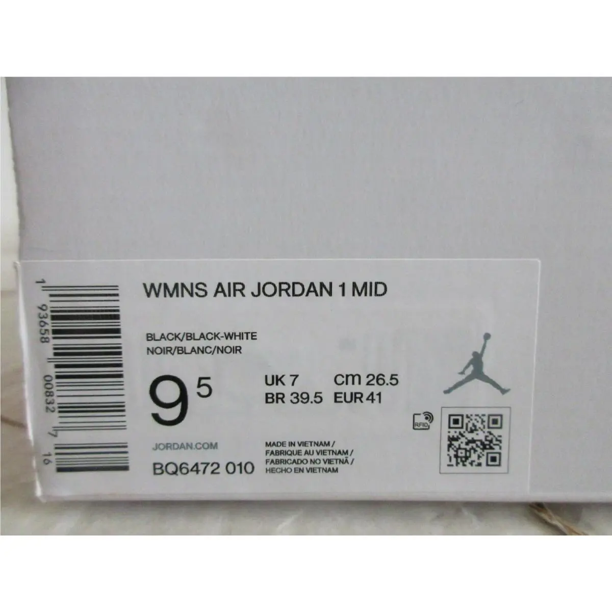 Nike shoes - Air Jordan 1 Mid - Air Mid - BQ6472-010 - Black (UPC: 193658008327) 3