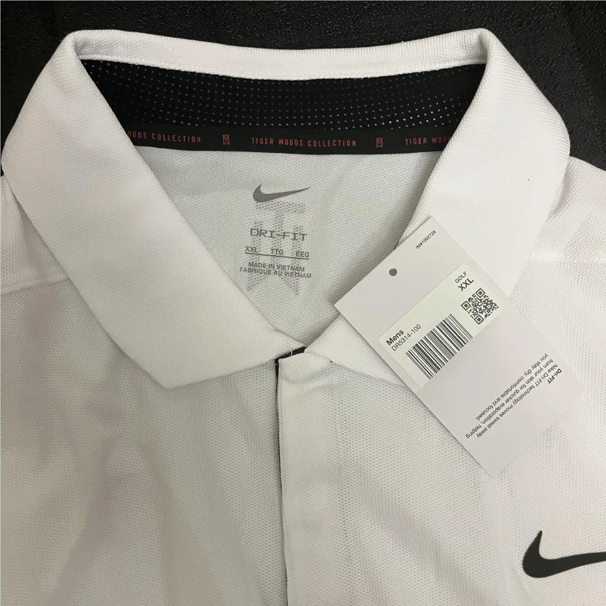 Nike clothing - Tiger Woods Dri Fit ADV Polo - White Black 7
