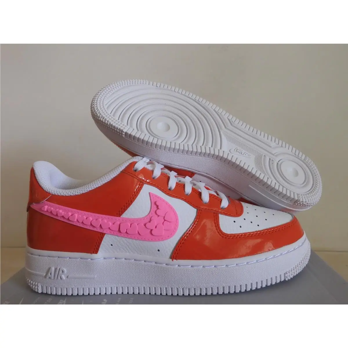 Nike Air Force 1 LV8 1 GS Valentines Day Picante Red-pink Sz 5.5Y FD1031-600