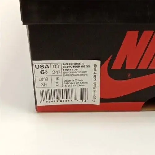 Nike shoes - Air Jordan 1 - Air - Black/Crimson Tint/White (UPC: 192499805577) 9