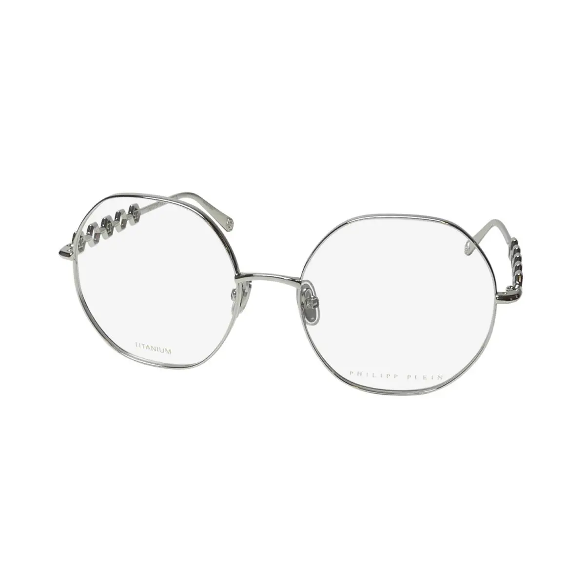 VPP070 Plein Delight Titanium Eyeglass Frame/glasses Oversized Hot Shiny Full Palladium by Philipp Plein