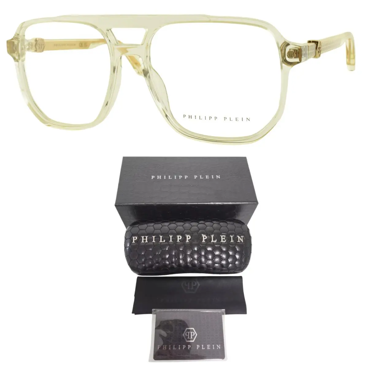 Philipp Plein VPP084M 075G 56-16-145 Clear Pilot Full Rim Optical Frame - Frame: Clear