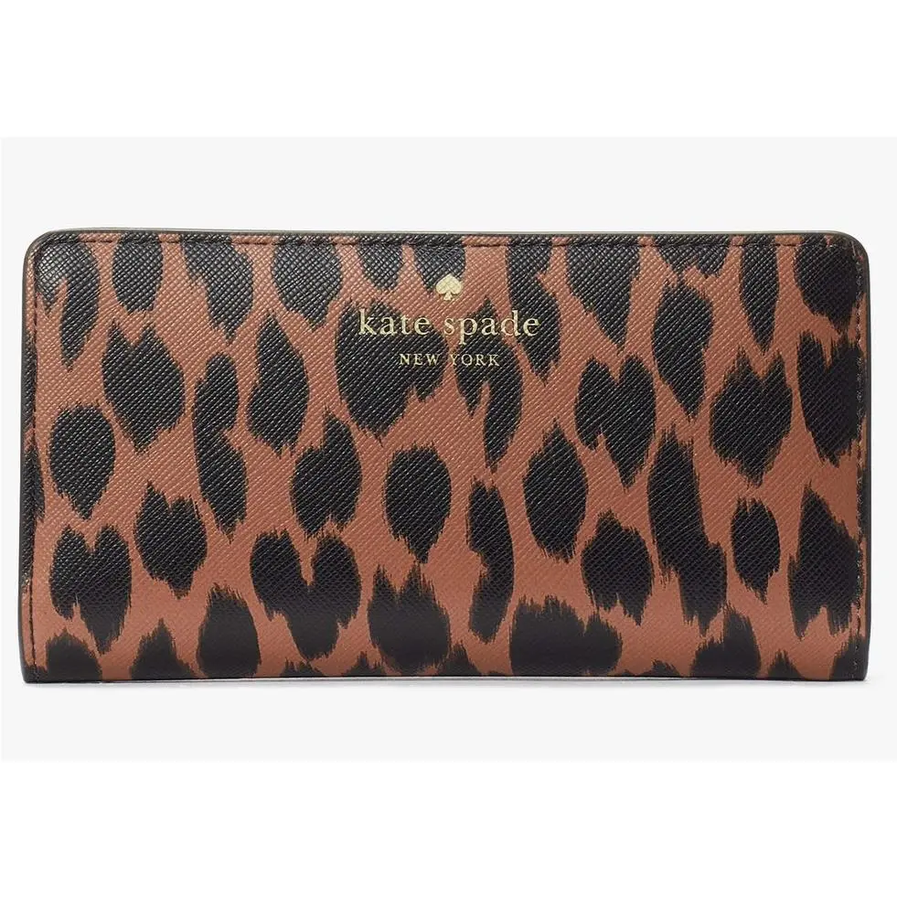 Schuyler Leopard Tote KE723 and Slim Bifold Wallet KE814 Dust Bag Wallet by Kate Spade