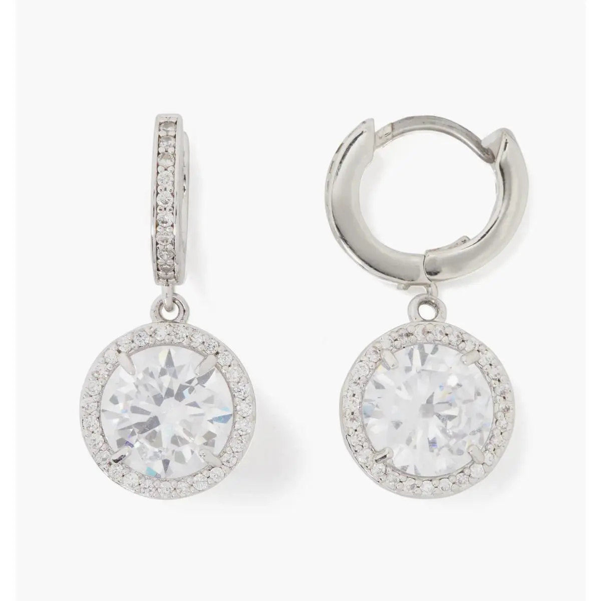 Kate Spade W1223 Something Sparkly Cubic Zirconia Halo Charm Huggie Earrings