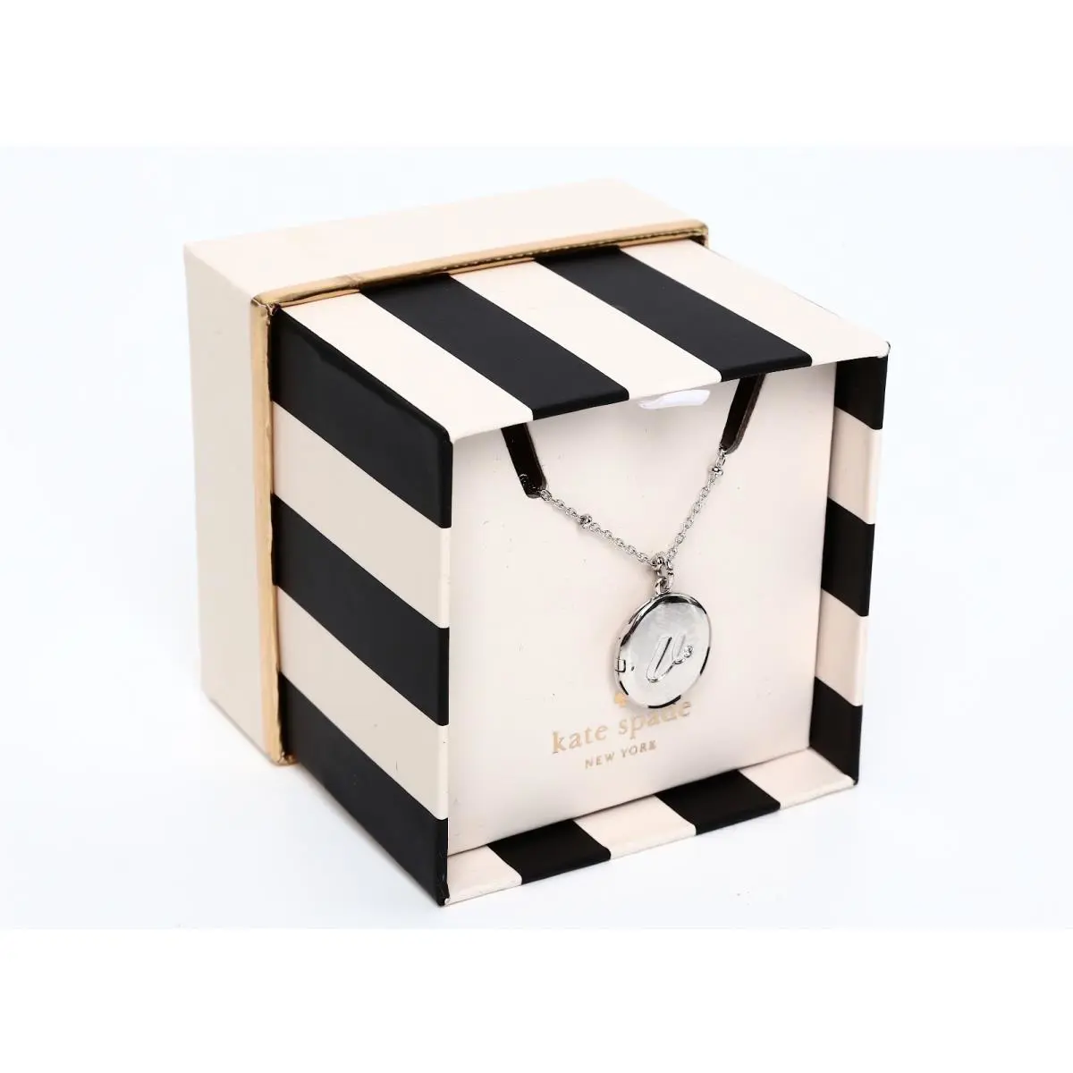 Kate Spade Silver Women`s Initial u Locket Pendant Necklace W1305