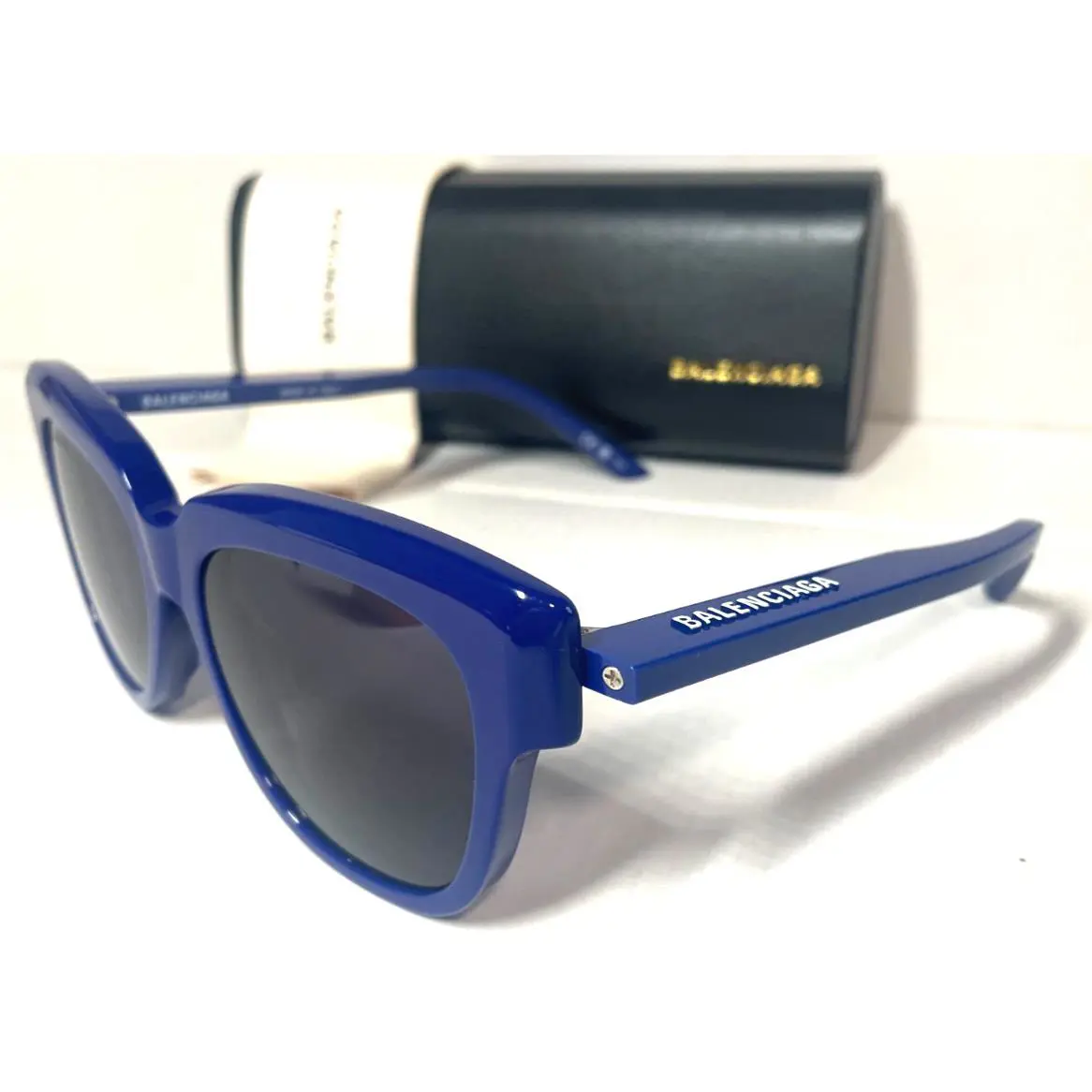 Balenciaga BB0160S 002 Ink Blue W/grey Lens Sunglasses 53-17