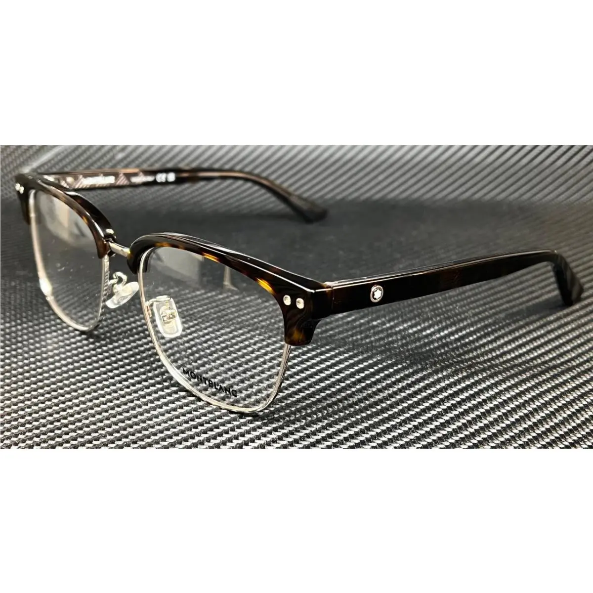 Montblanc Mont Blanc MB0259OK 006 Havana Brown Silver Men`s Large 55 mm Eyeglasses