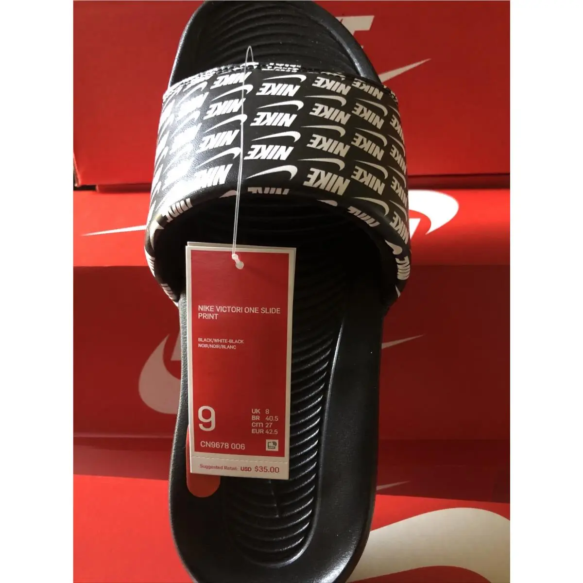 Size 9  Victori One Slide Black Slides Sandals Shoes by Nike