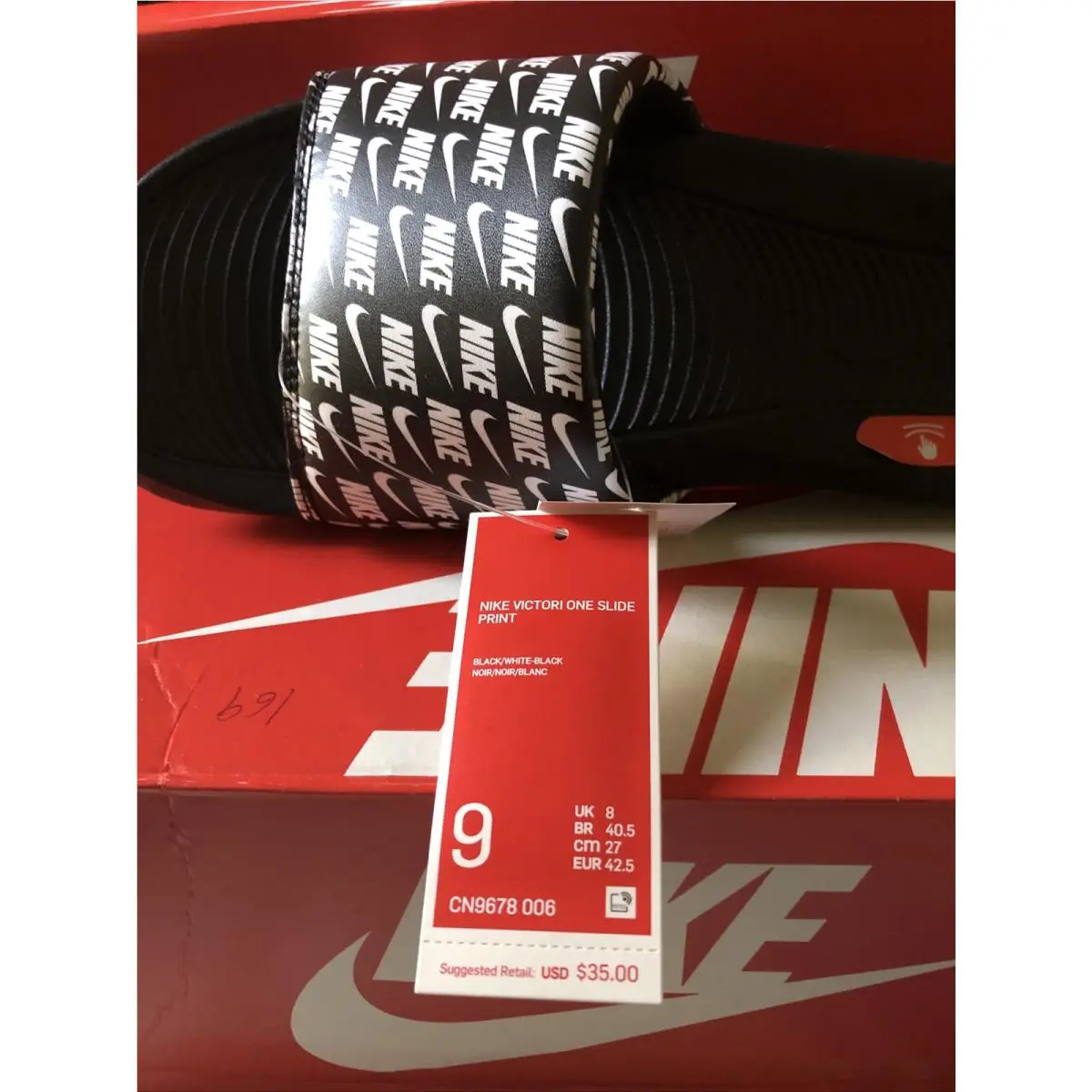 Nike shoes - Nike Victori One Slide Print - CN9678 006 - Black (UPC: 194502262896) 1