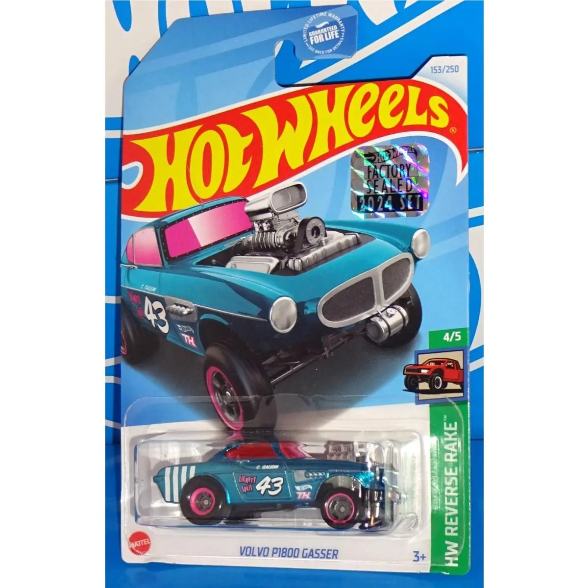 Hot Wheels 2024 Factory Set Super Treasure Hunt Volvo P1800 Gasser Aqua Blue