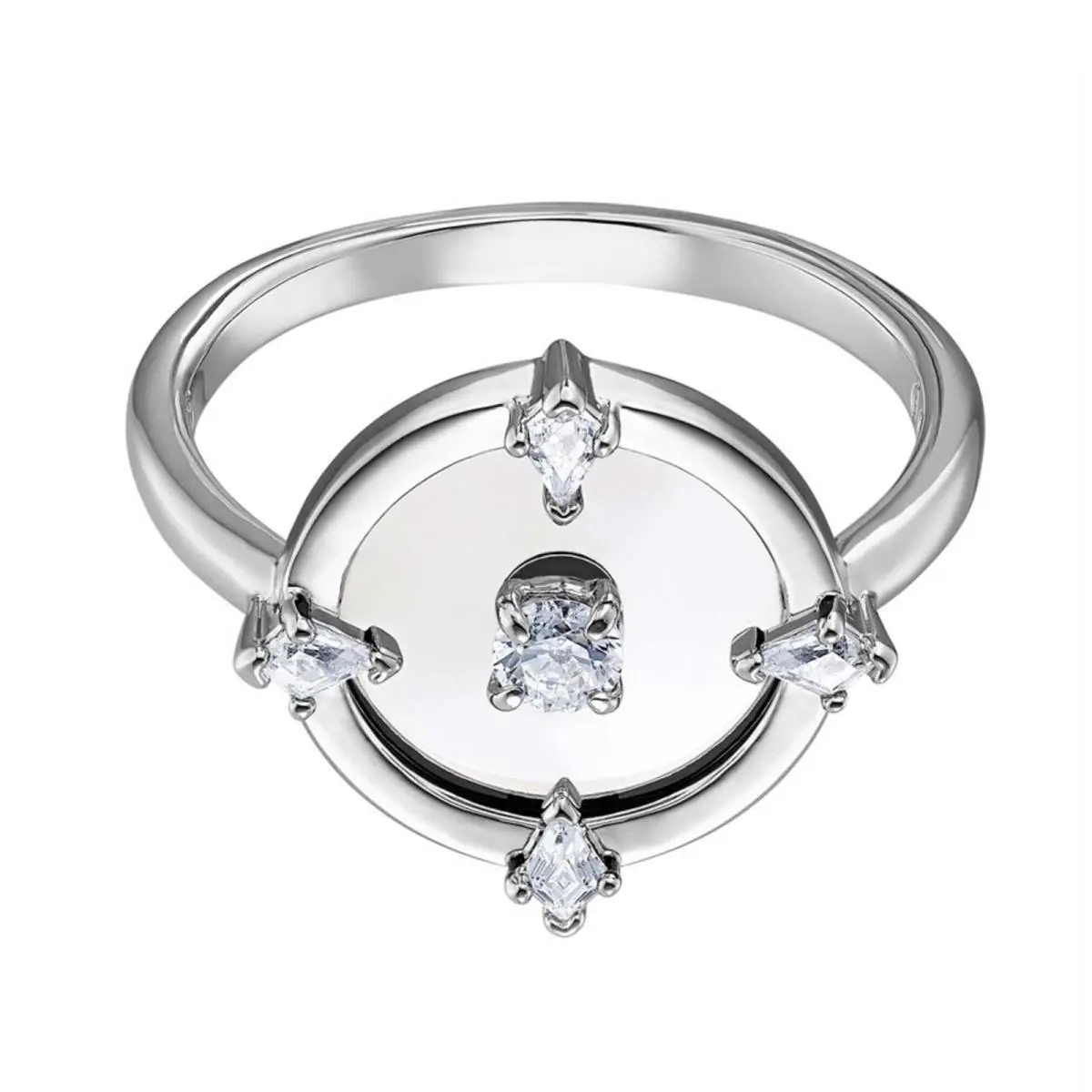 Women`s Ring North Rhodium Plated White Crystals Size 6.75 5551798 by Swarovski