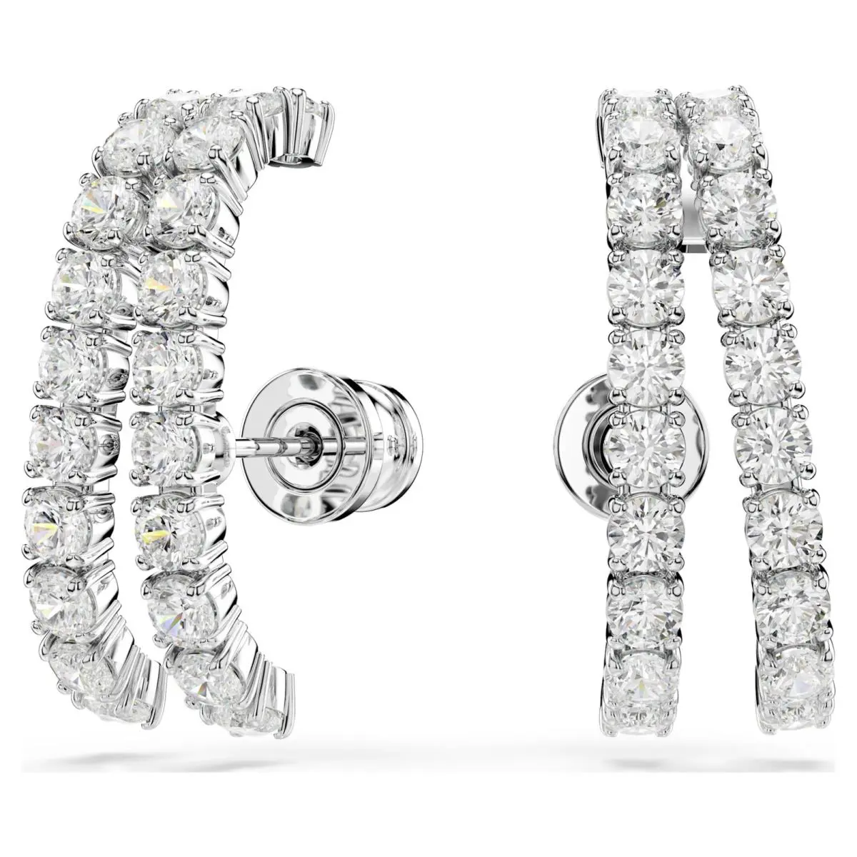 Swarovski Matrix Ear Cuffs Round Cut White Rhodium Plated 5705835