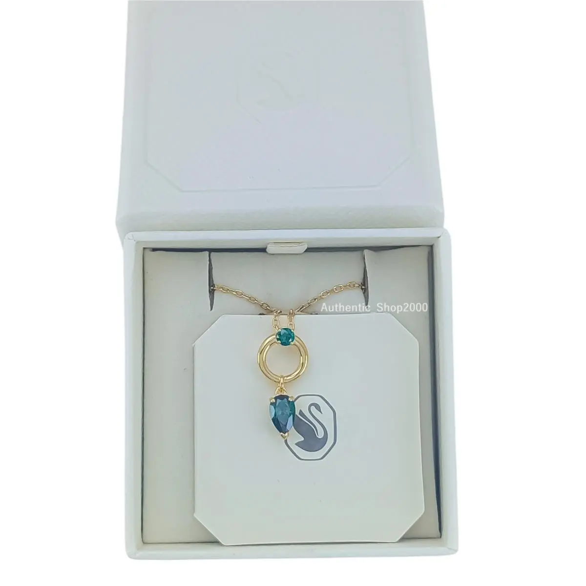 Swarovski Gold Chain Green Mesmera Pendant Necklace 5732484
