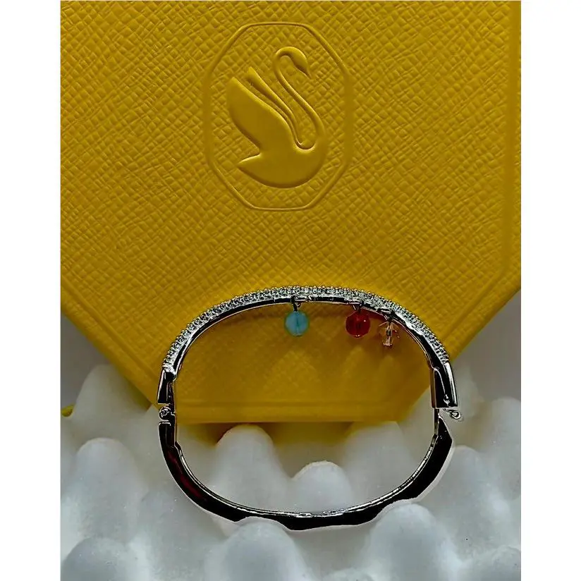 Swarovski Crystal Pave Bangle - Silver Pave Diamond Bracelet