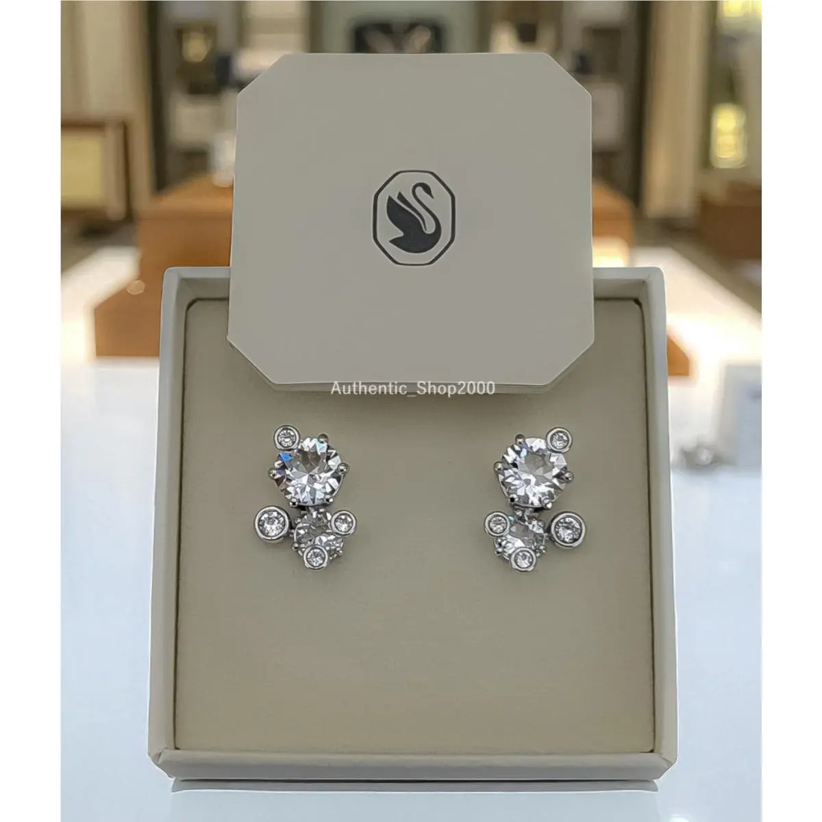 Constella Cluster Crystals Stud Earrings 5732253 by Swarovski