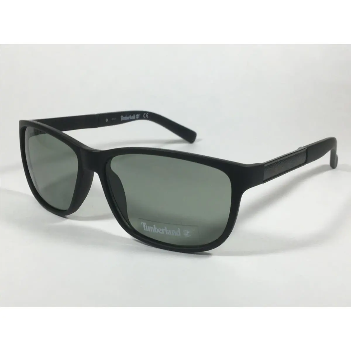Timberland Men`s TB7143 02N Rectangular Sunglasses Matte Black Green Lens 59mm