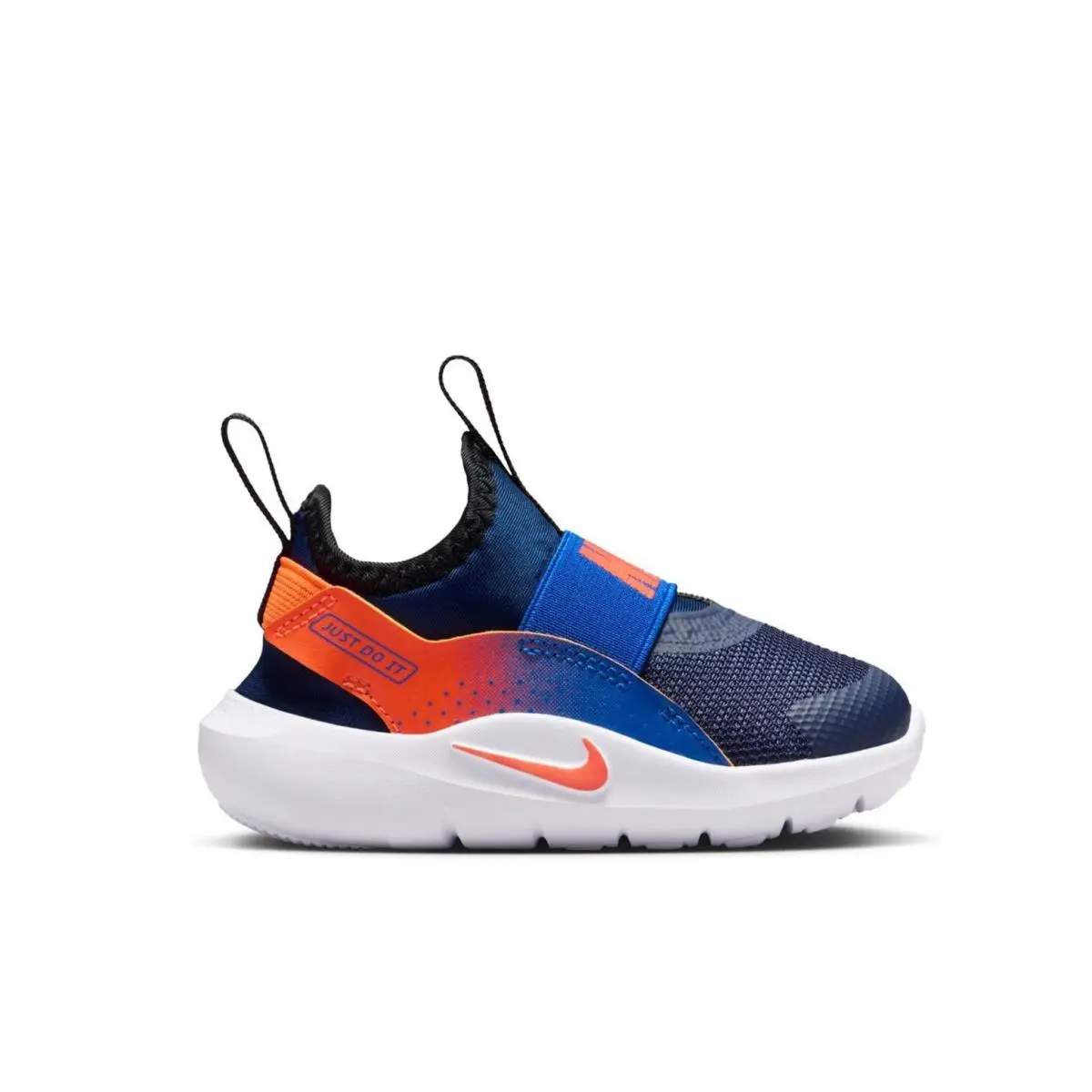 Size 8 Nike Flex Runner 4 Infant/toddler Boys` Slip-on Sneaker - Navy/orange