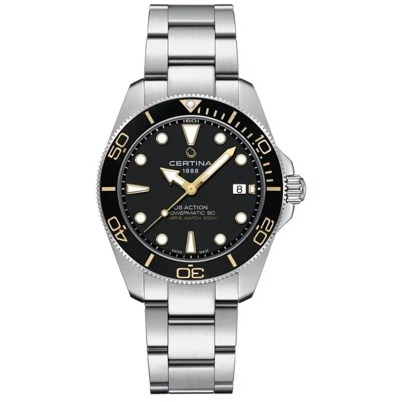 DS Action Diver 40.5mm Black Dial Steel Men`s Watch C0484071105101 by Certina