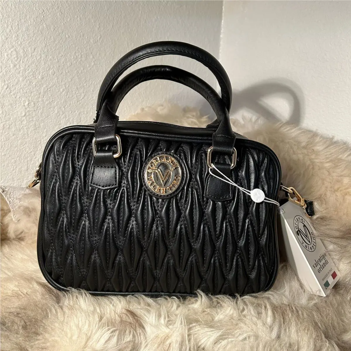 Valentino Orlandi Satchel / Crossbody - Beautiful Black - Designed In Italy