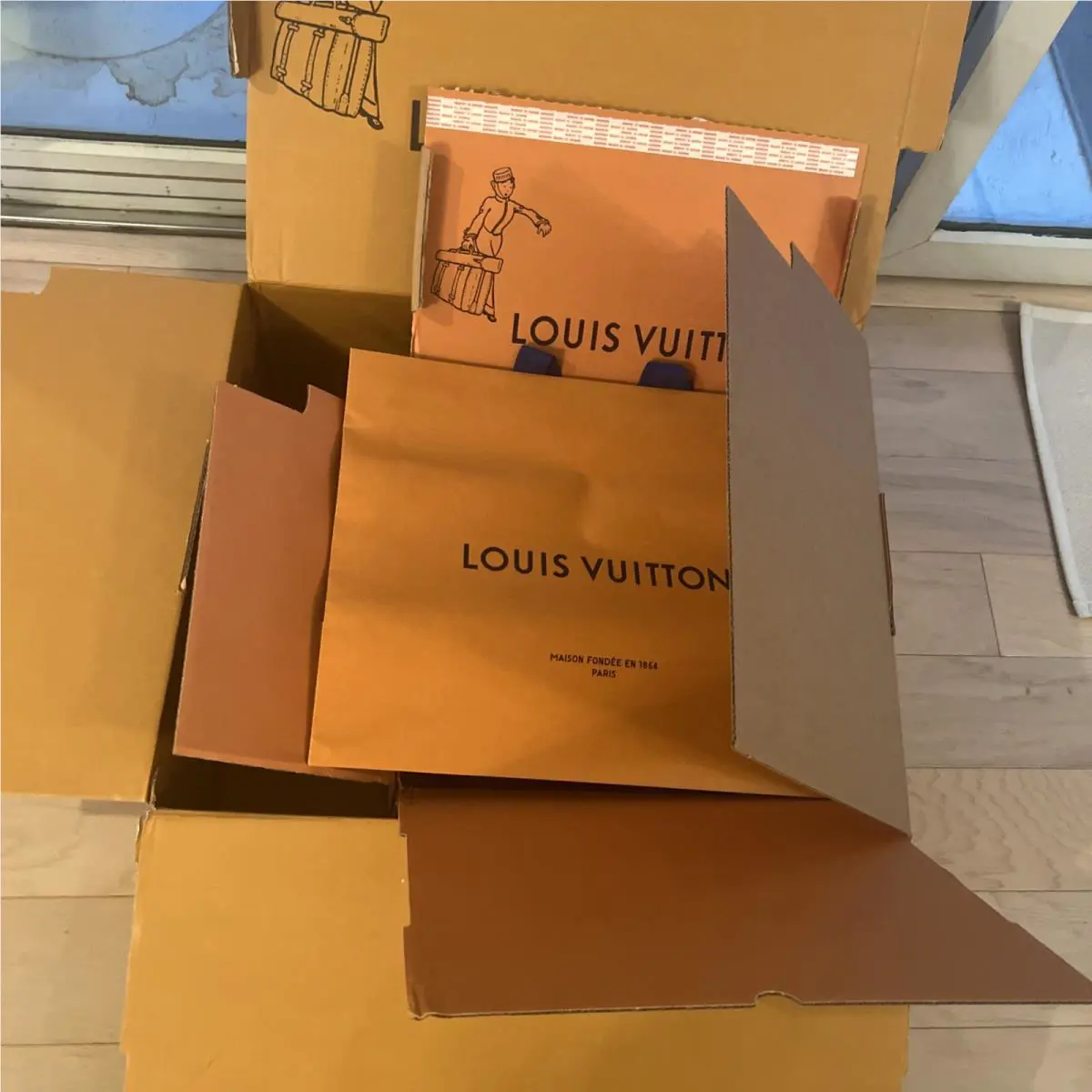Louis Vuitton LV Large and Extra Large Empty Mailing Box Gift Box