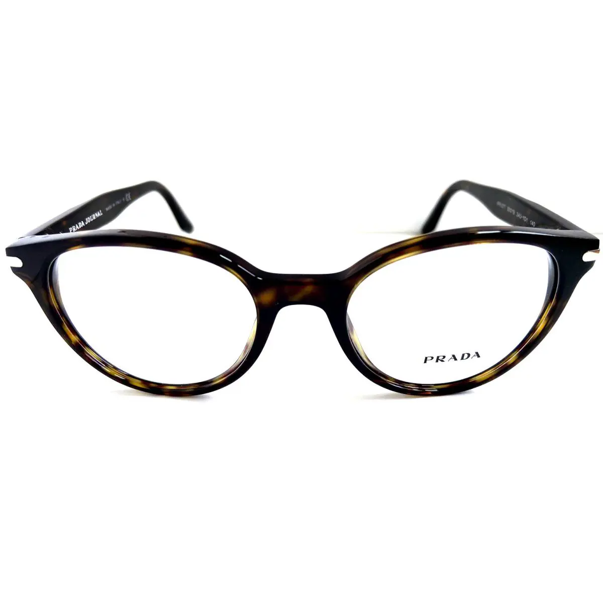 Prada Vpr 0T7T 2AU-1O1 50mm Round Tortoise Cat Eye Women`s Eyeglasses Frame